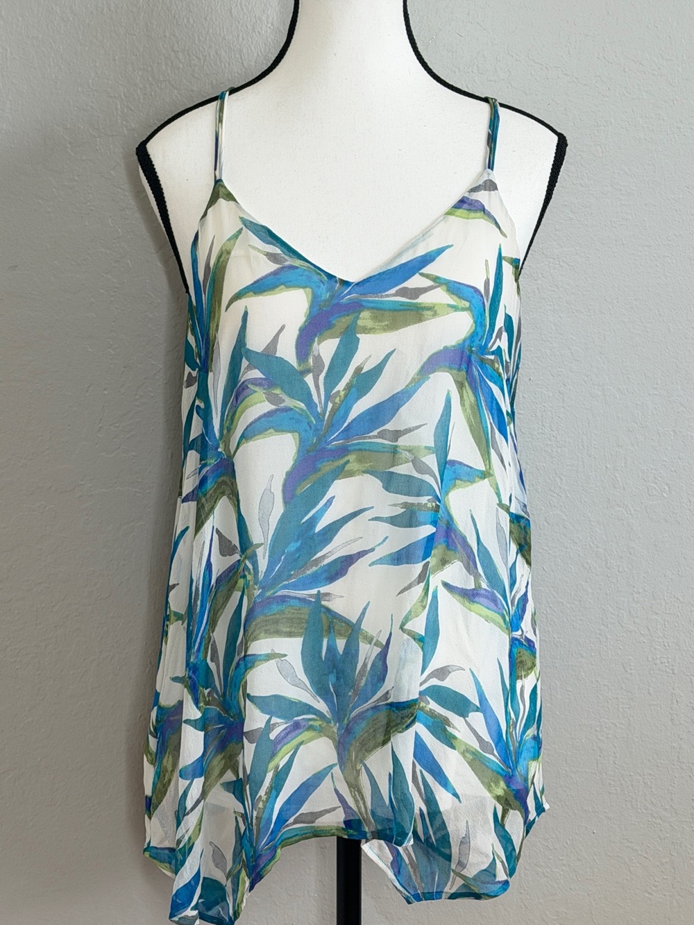 Ella Moss100% Silk Y2K Floral Camisole Tank Top Cami Size Small